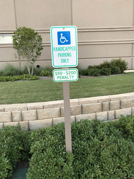 Metal Sign Installation - Handicap Parking Sign